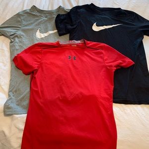 Boys Youth XL Dry Fit shirts, Nike & Under Armour